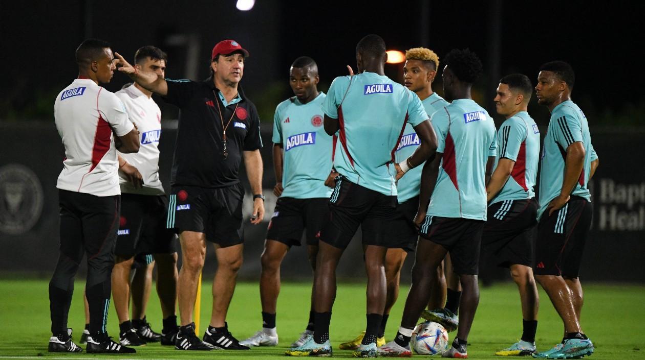 Jugadores de Colombia durante el entrenamiento. 