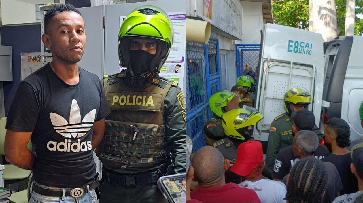 El agresor inmediatamente fue capturado por la Policía y montado a una patrulla. 