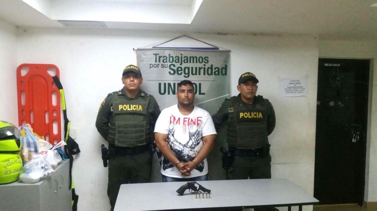 El 'Gordo William' cuando fue capturado por el presunto homicidio de una mujer.