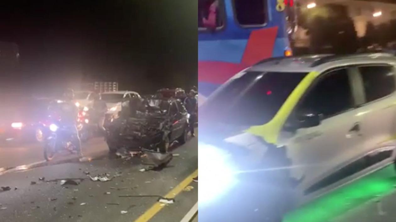 Triple choque en la Vía al Mar