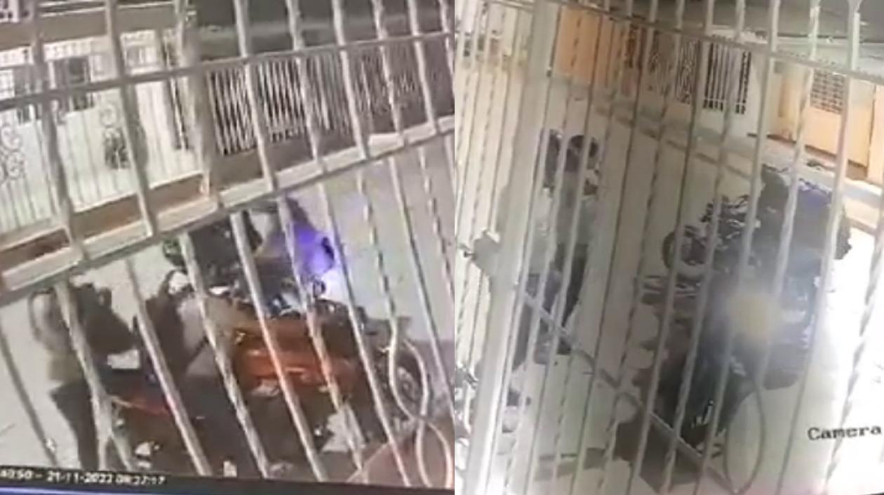 Momento del atraco en Costa Hermosa. 