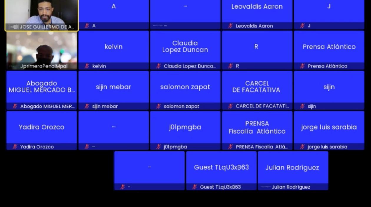 Aspecto de la audiencia virtual en la tarde de este martes. 