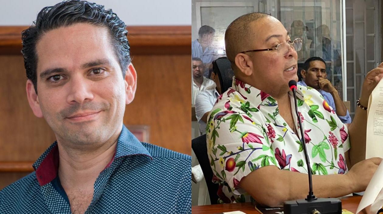 Jairo De Castro Peña. gerente de Triple A, y el presidente del Concejo, Juan Ospino