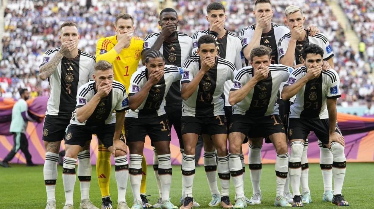La protesta de los jugadores alemanes.