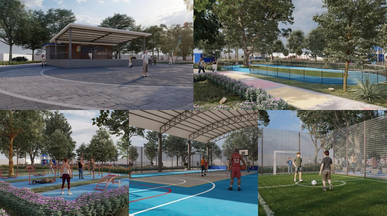 Imágenes del render del parque.