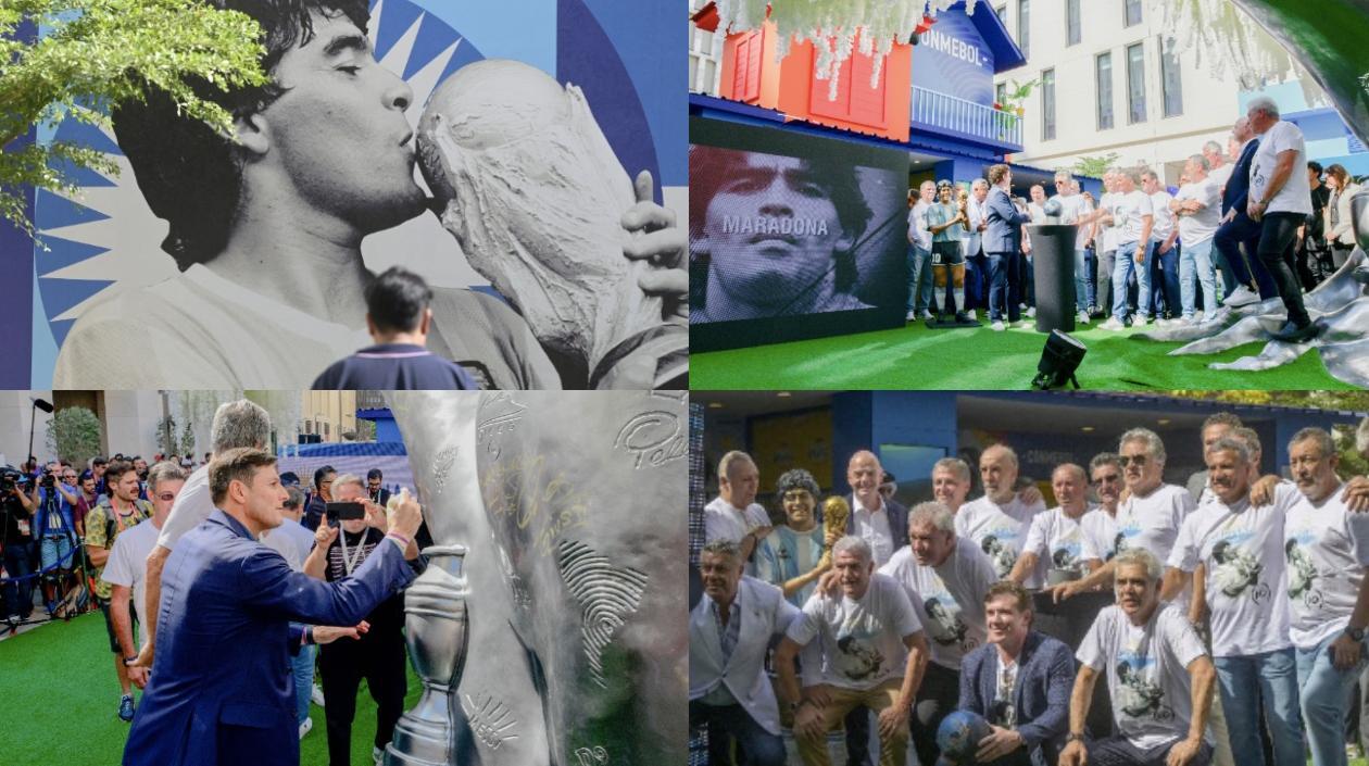 Imágenes del homenaje a Maradona.