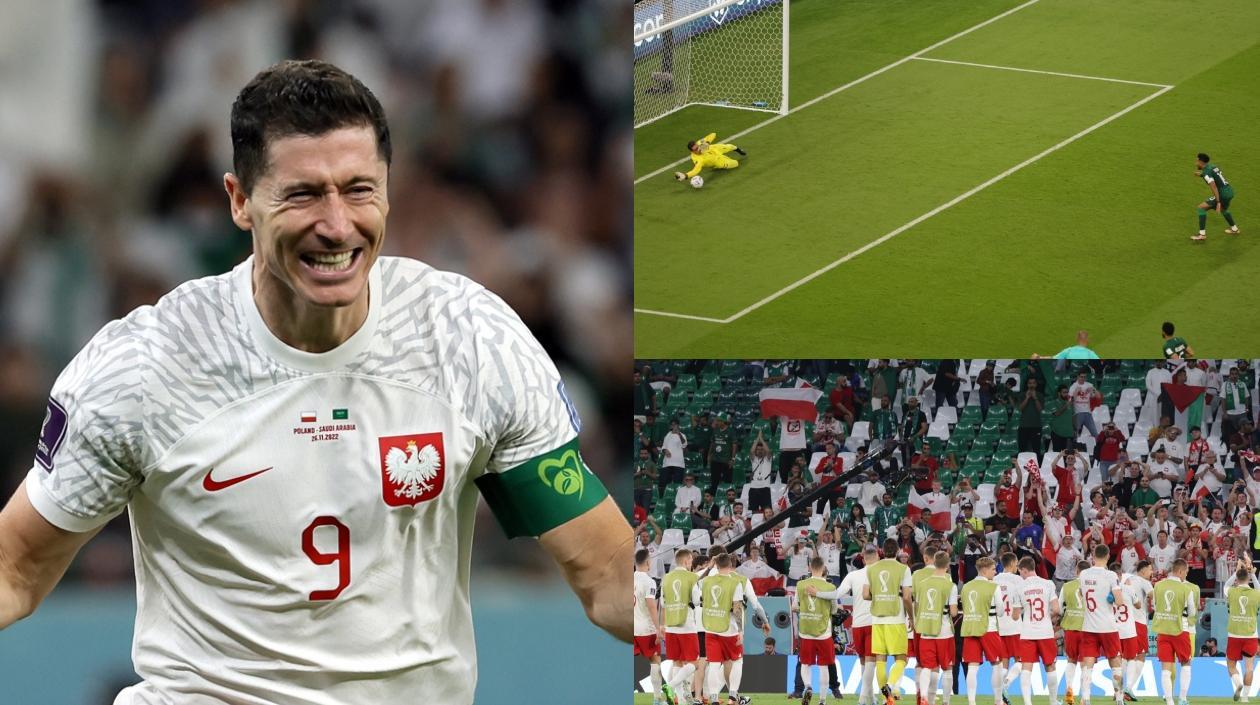Celebración de Lewandowski y la atajada de Wojciech Szczesny.