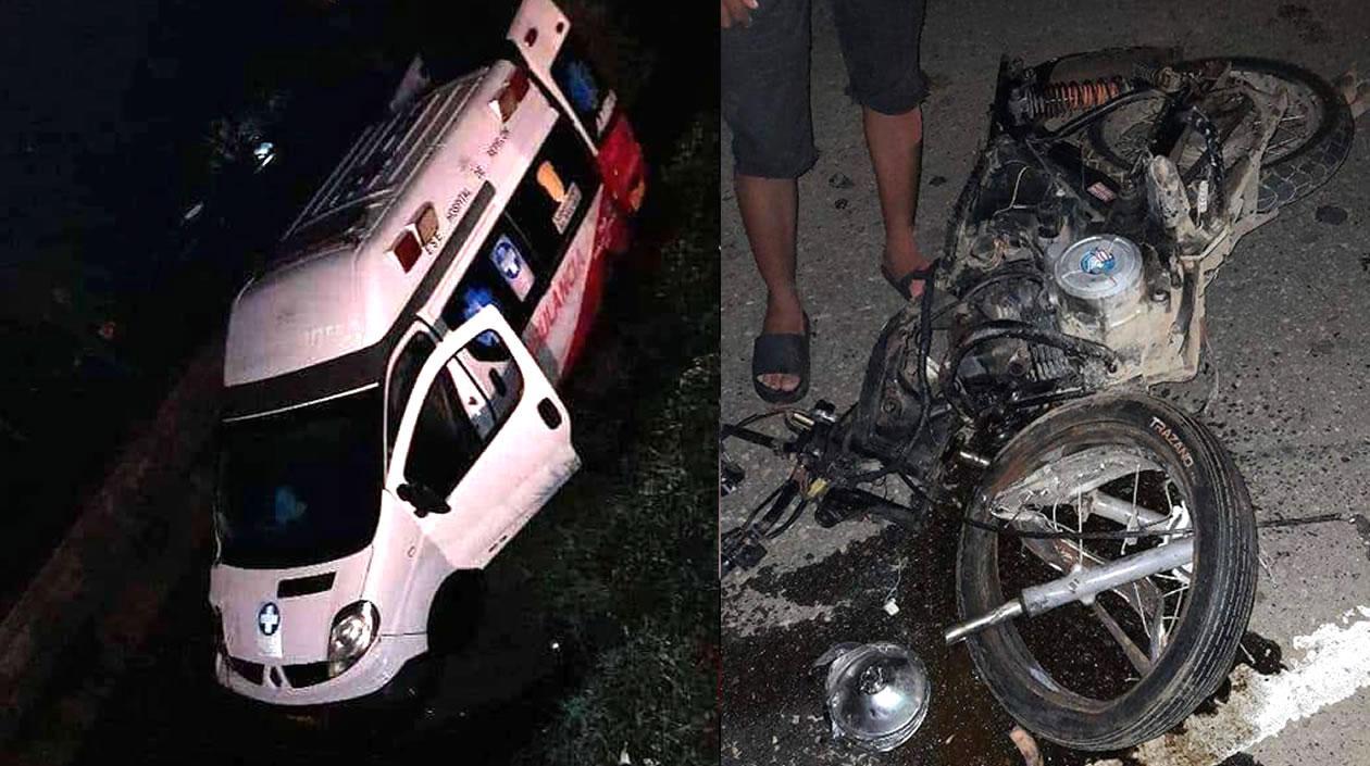 Los vehículos involucrados en el accidente.