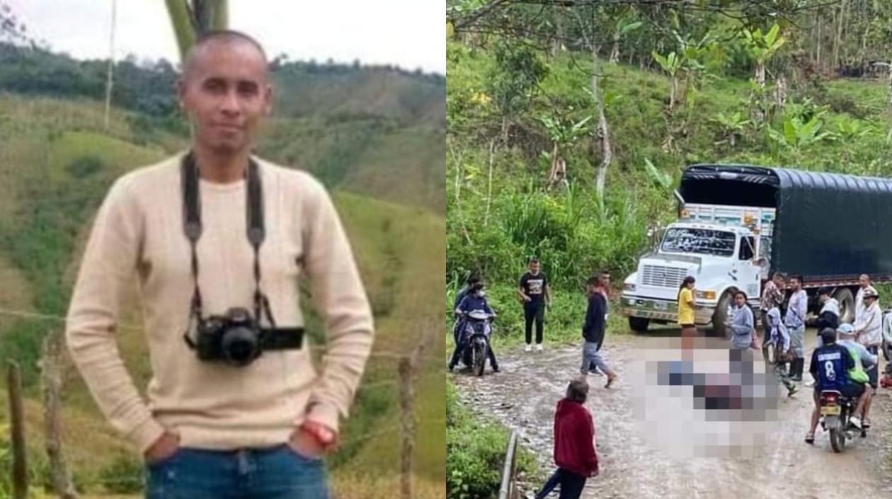 Wilder Córdoba y el lugar donde fue asesinado. 