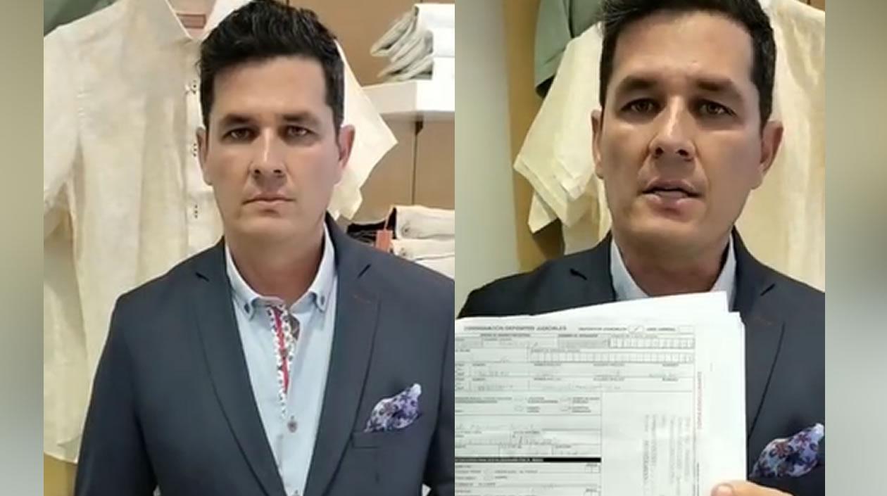  Jon Sonen mostró en el video copia de los 3 millones que pagó a Wendy Norelys Álvarez.