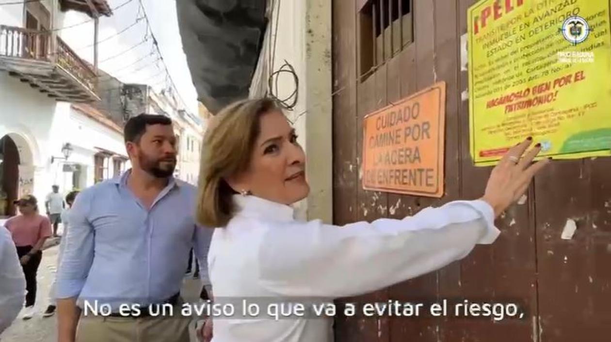 La Procuradora Margarita Cabello durante su recorrido en Cartagena,