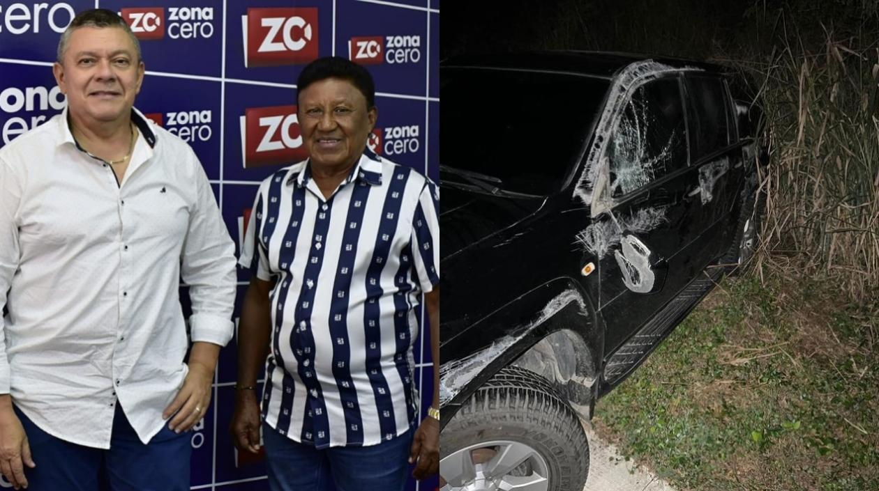 Silvio, 'El Pangue' y el vehículo accidentado. 