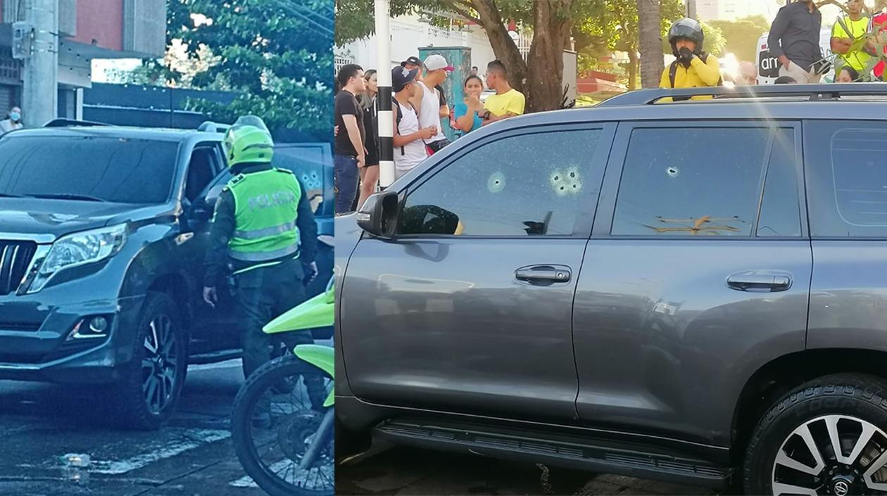 Camioneta en la que se desplazaba la víctima.