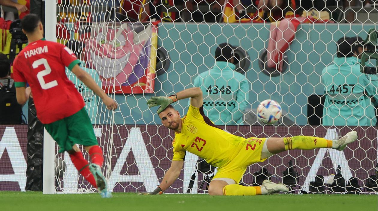 Achraf Hakimi convirtió el cobro que le dio la clasificación a Marruecos.