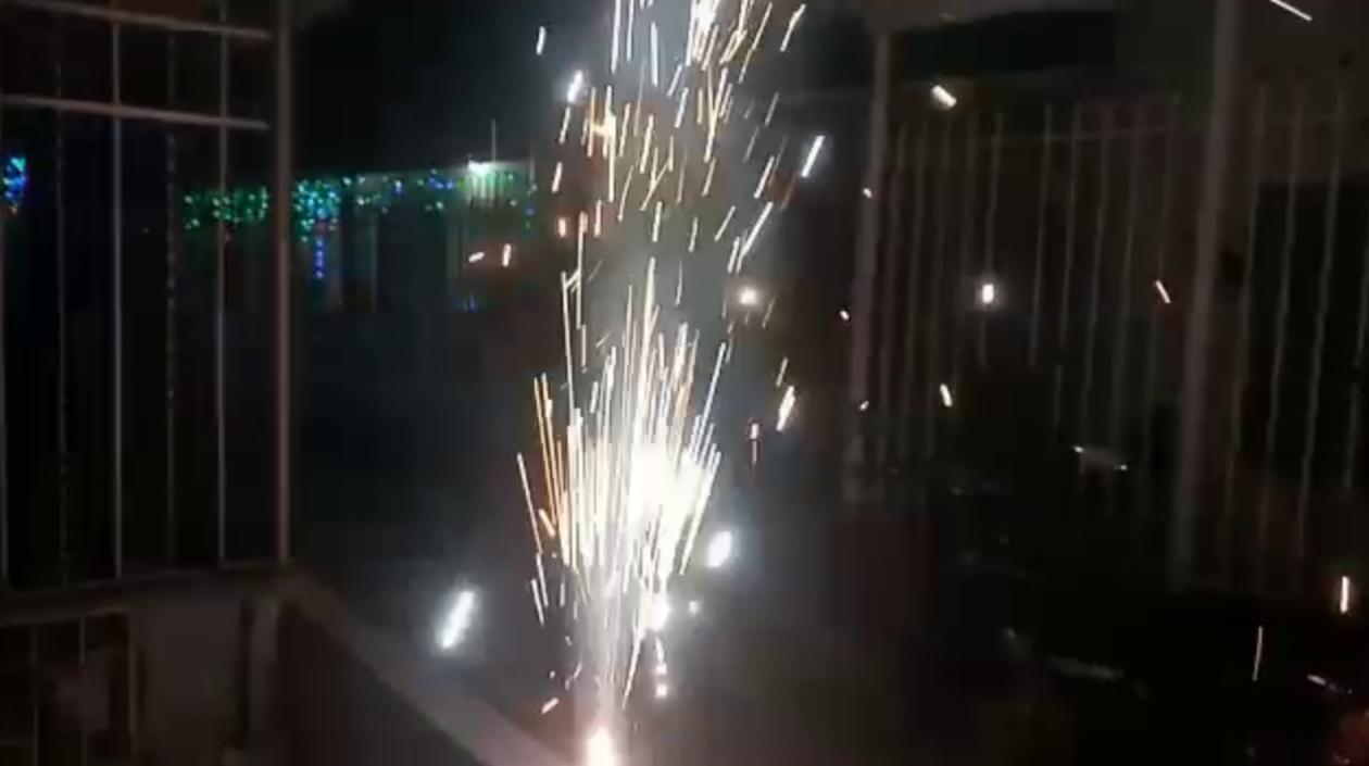 Quema  de pólvora en Barranquilla.