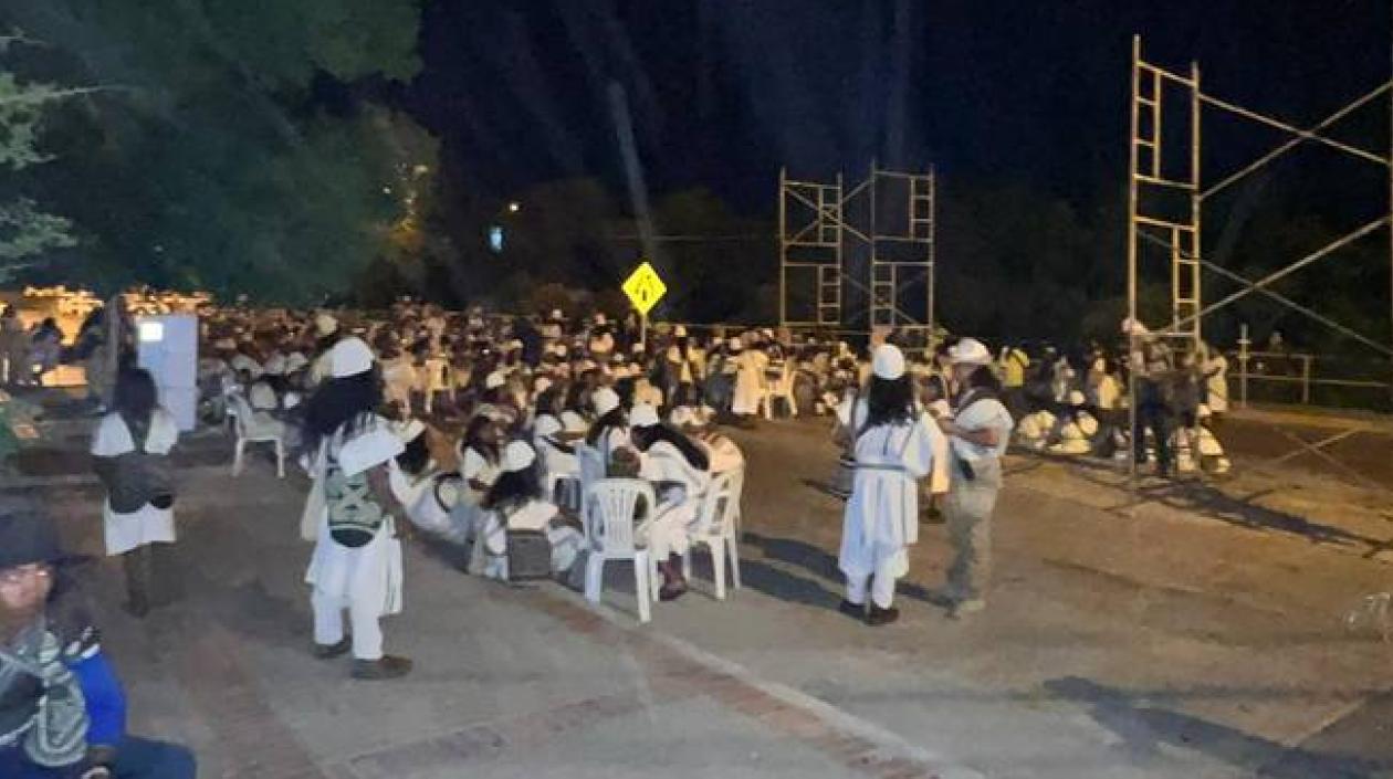 Protesta de los indígenas. 