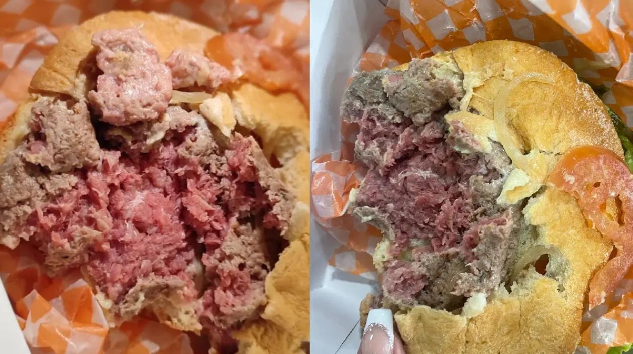 Hamburguesa que consumieron los jóvenes intoxicados. 