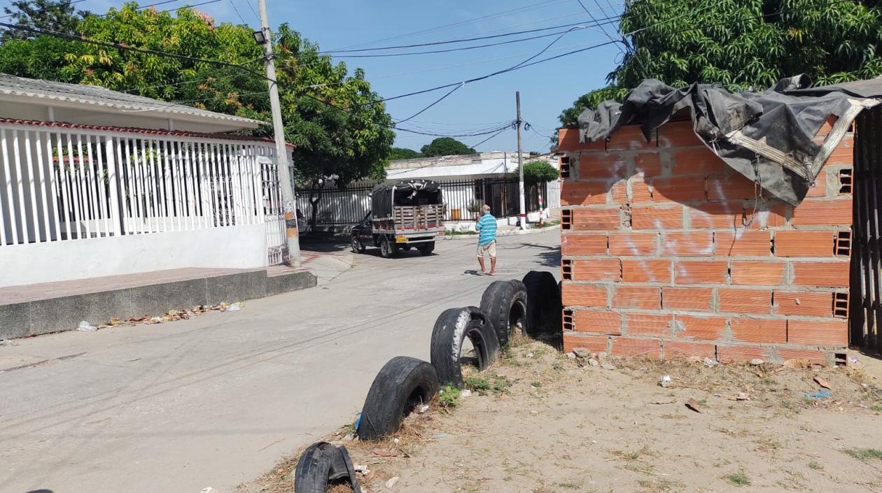Lugar de la balacera en el municipio de Malambo.