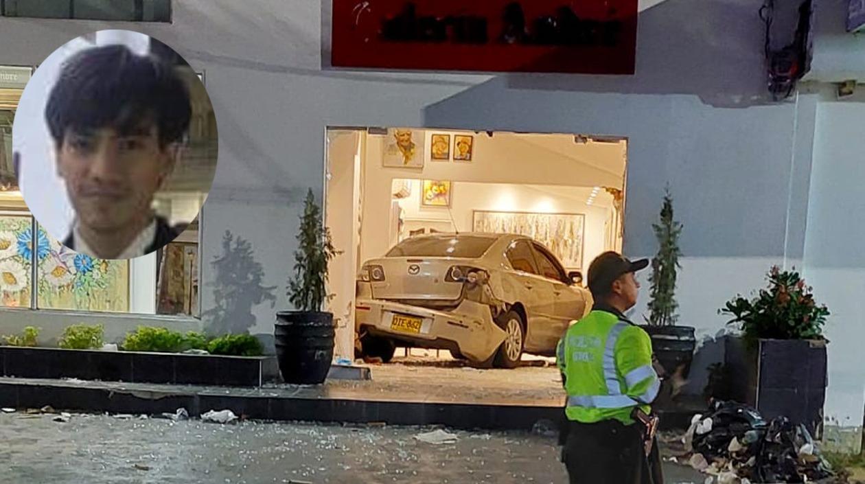 Abraham Óscar Panqueva Carreño estaba en la galería cuando el vehículo ingresó violentamente al lugar. 