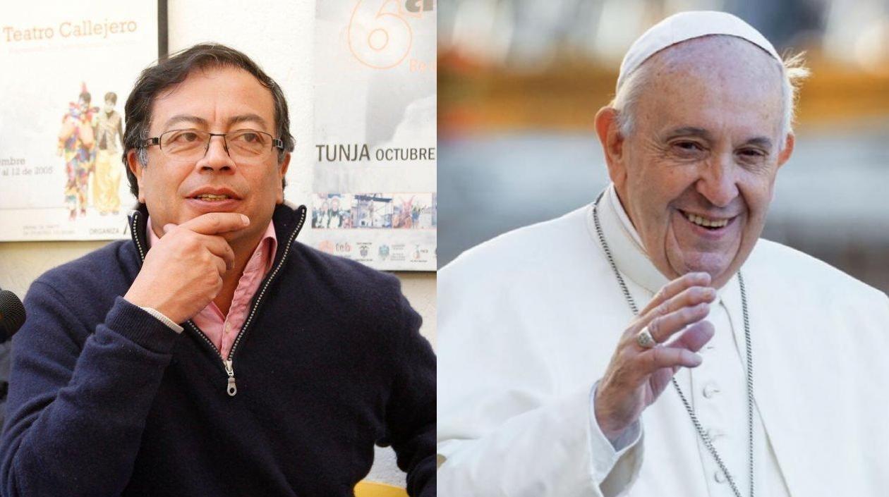 Gustavo Petro y Papa Francisco.