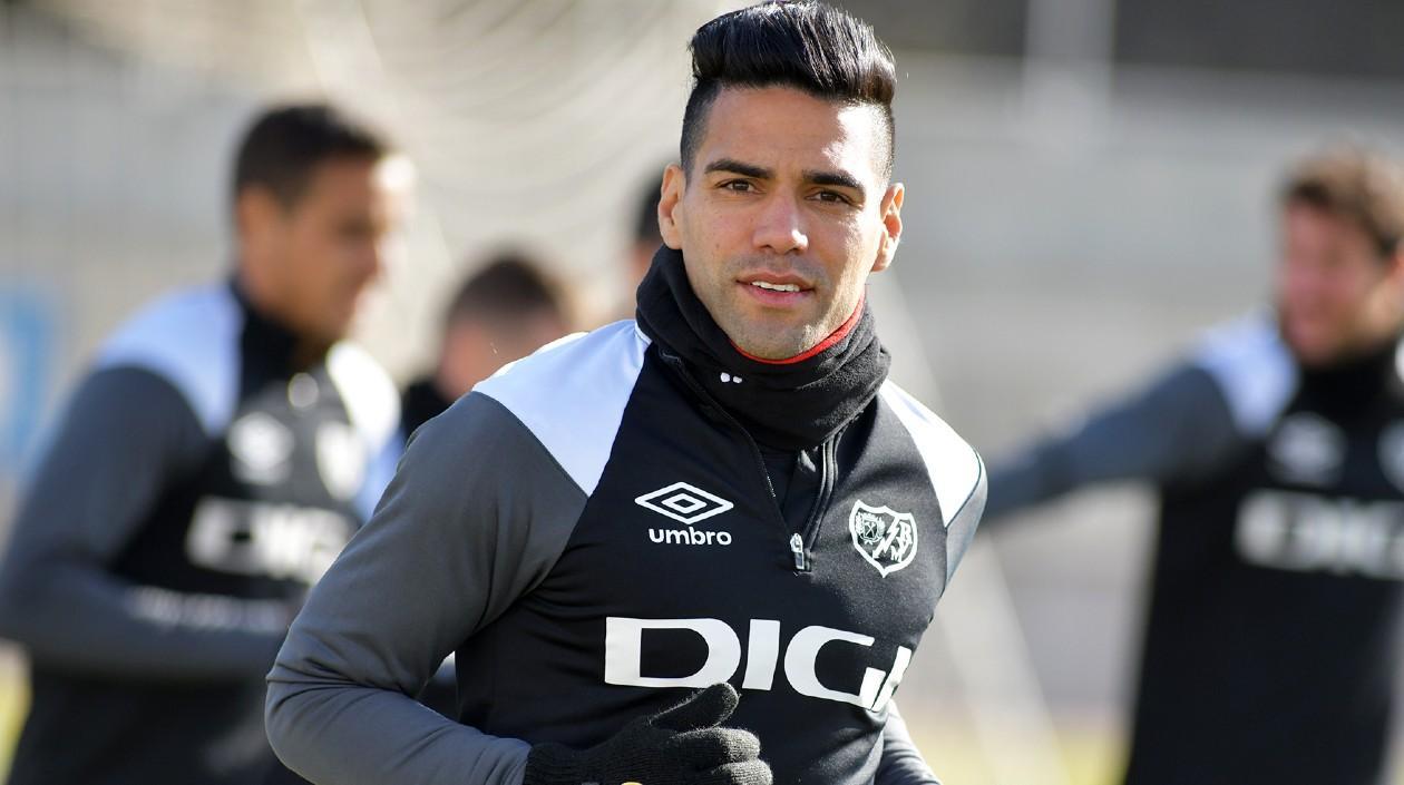 Falcao García en los entrenamientos de Rayo Vallecaucano. 