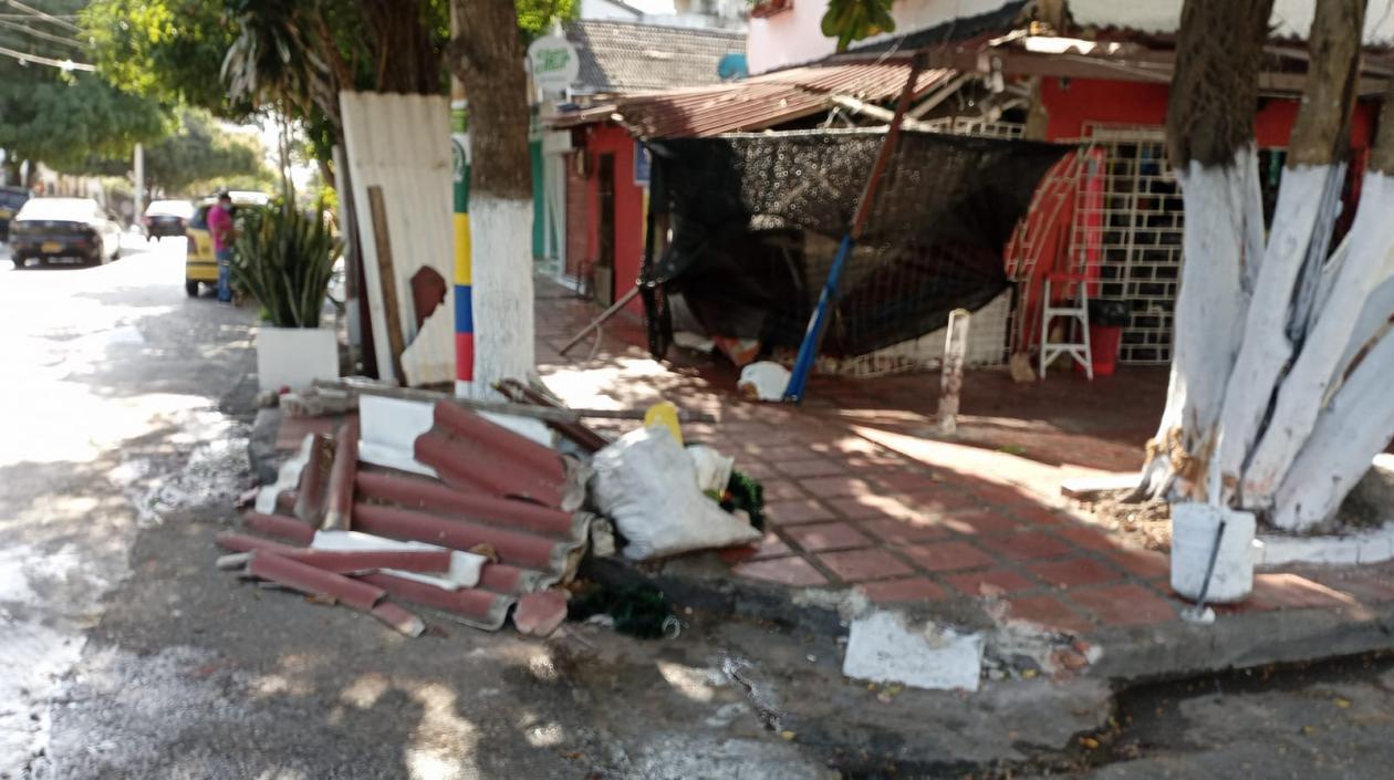 Así quedó el negocio tras el accidente. 