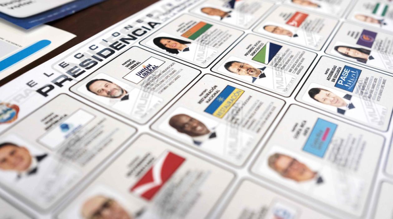 Tarjetón electoral para la elección presidencial.