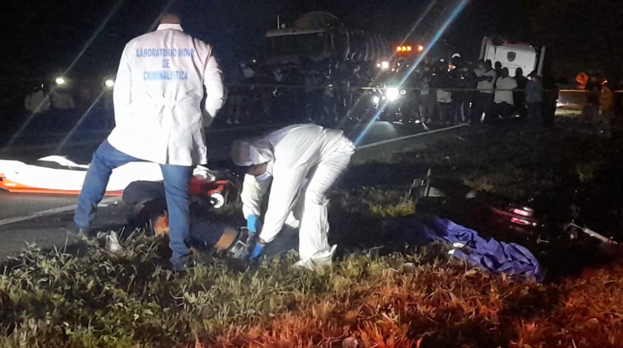 Lugar del accidente cerca del peaje de Baranoa.