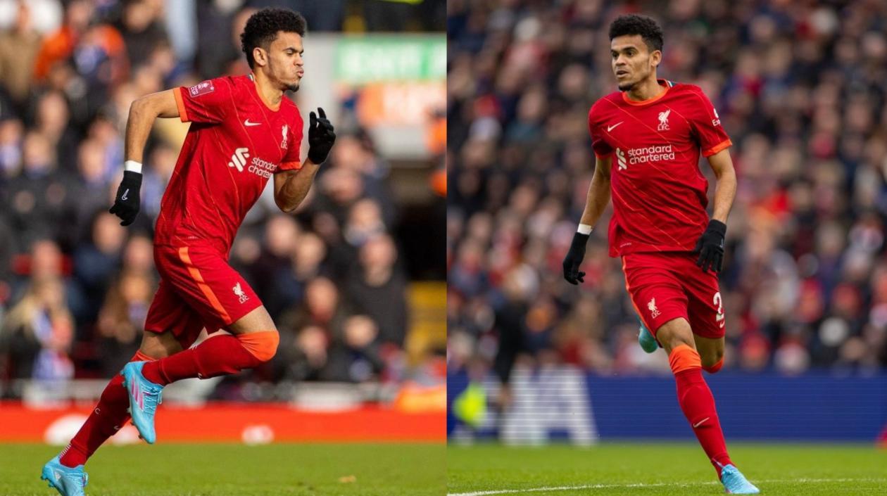 Luis Díaz en su debut con el Liverpool. 