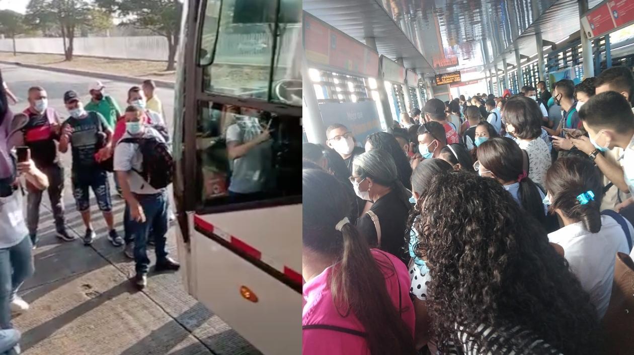 Imágenes de la protesta y las aglomeraciones.