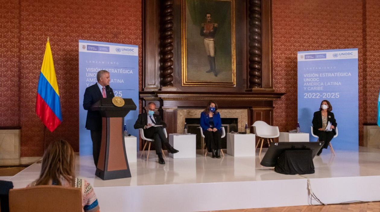 Lanzamiento de la Visión Estratégica de la Unodc para América Latina y el Caribe 2022-2025, en Bogotá.