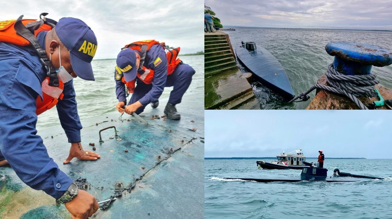 El semisumergible donde iba la droga.