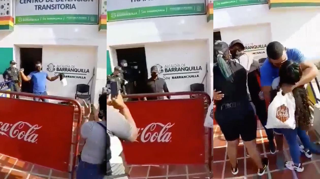 Momento en que los dos escoltas quedaron libres. 