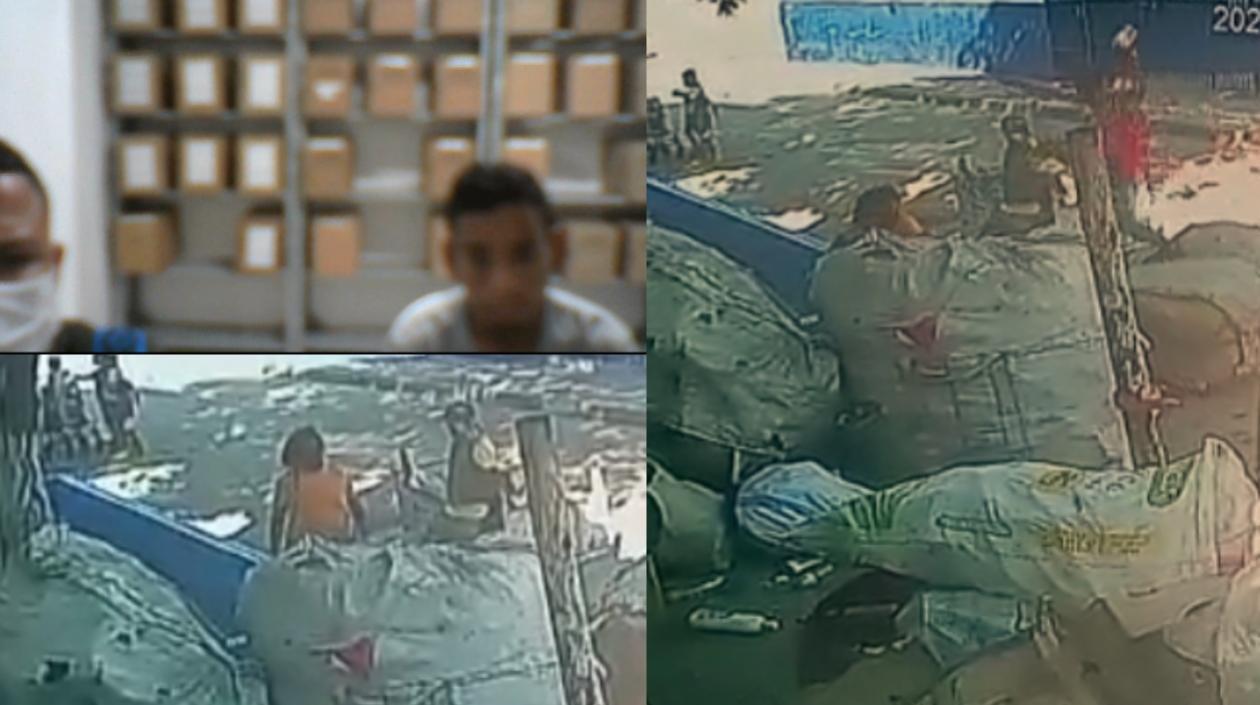  Kevin David Rueda Ramírez fue captado por una cámara de seguridad al momento del feminicidio.