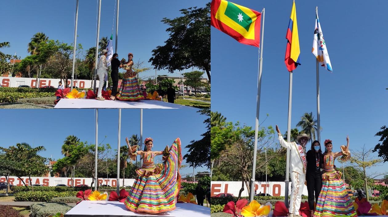Imágenes de la izada de bandera.
