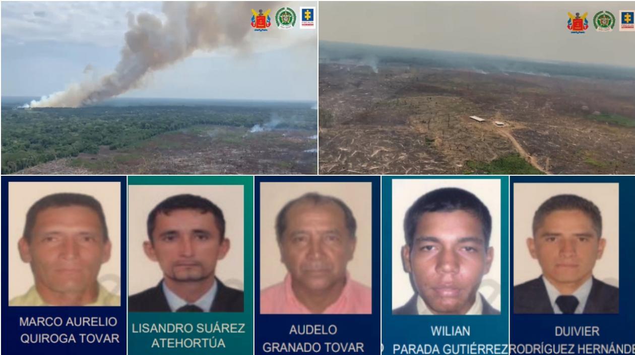Cinco de los capturados del cartel de la desforestación en Colombia.