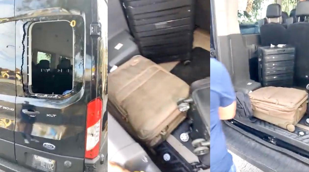 El vidrio roto y los pocos elementos que dejaron los ladrones.