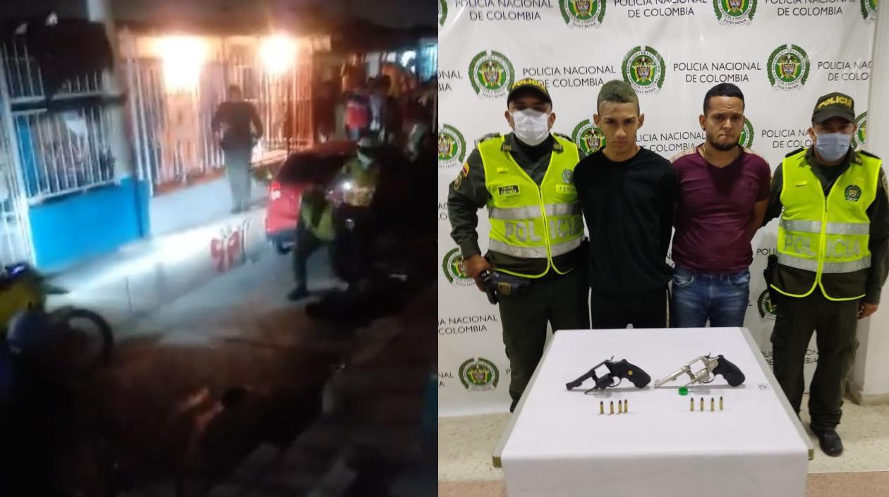 Dos de los capturados por la balacera.