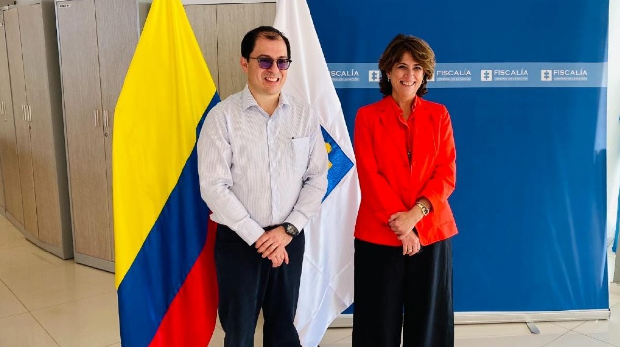 Francisco Barbosa, Fiscal de Colombia, y Dolores Delgado, Fiscal de España.
