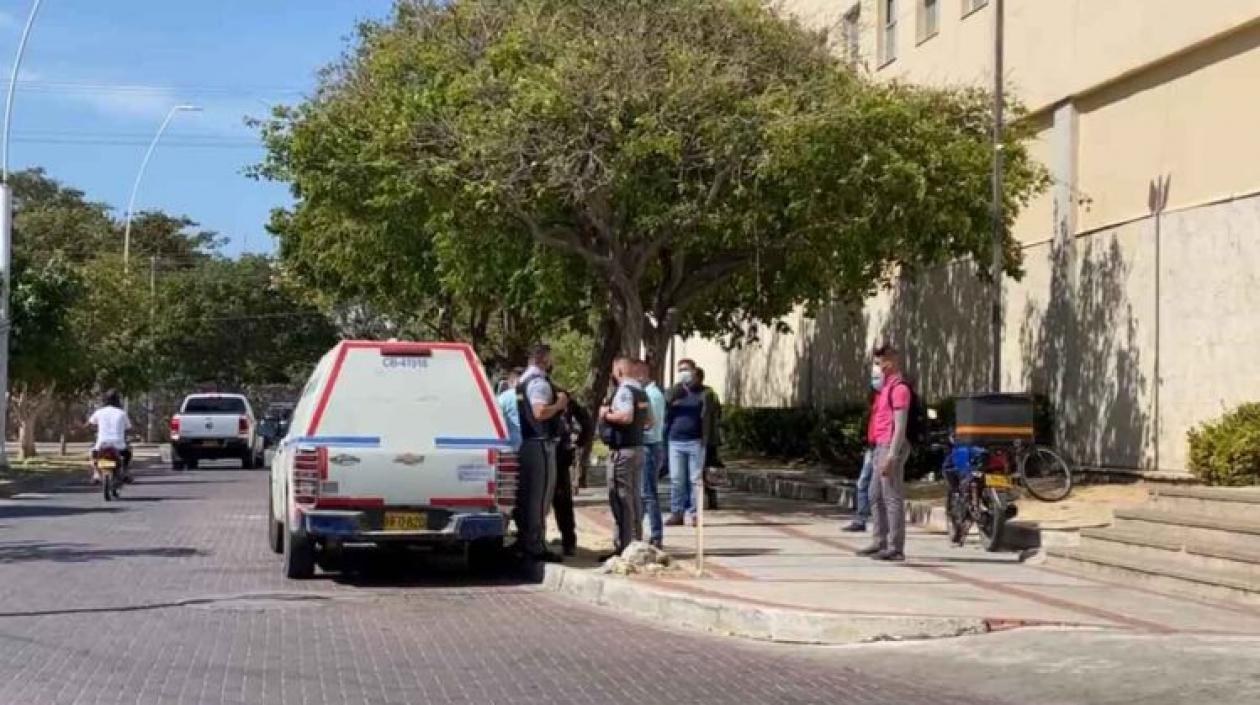 El camión de valores que habrían abierto los delincuentes. 