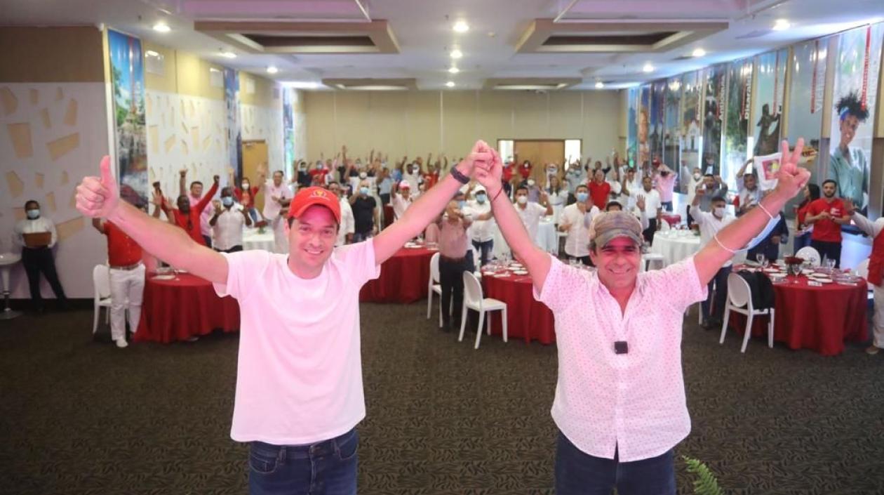 El Senador Mauricio Gómez y el precandidato presidencial Alex Char.