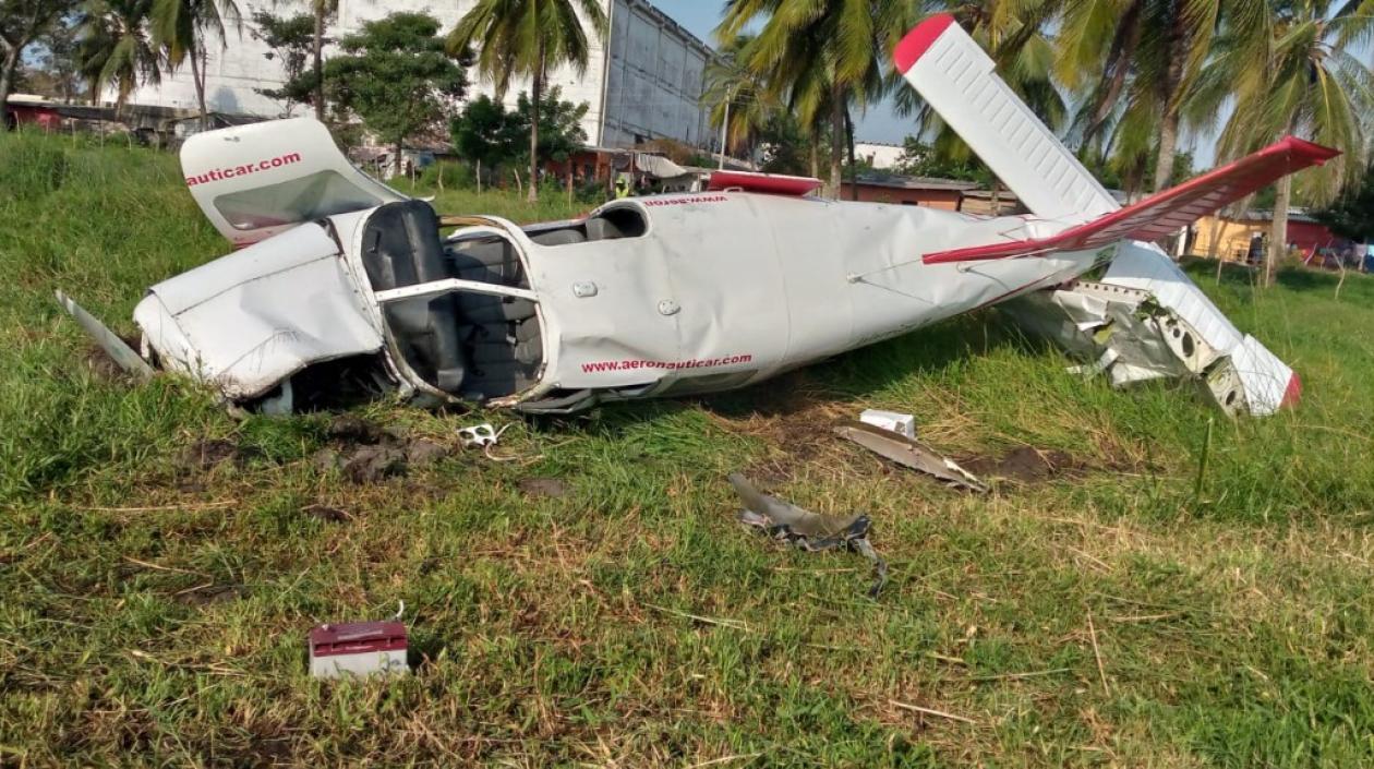 La aeronave accidentada.