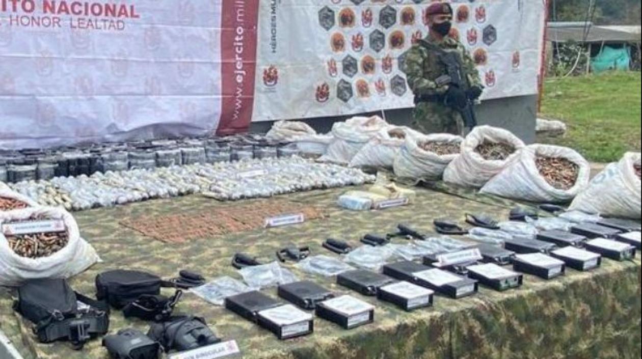 Material bélico incautado al ELN.