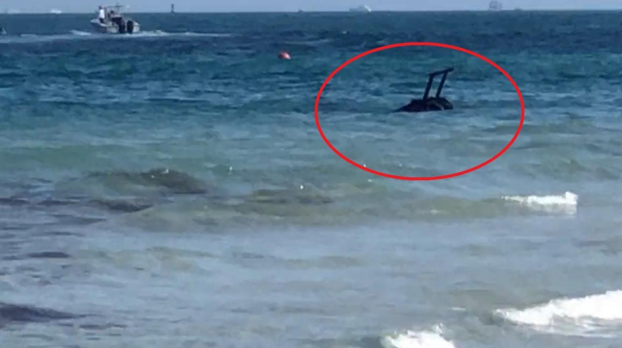 Helicóptero accidentado en Miami. 