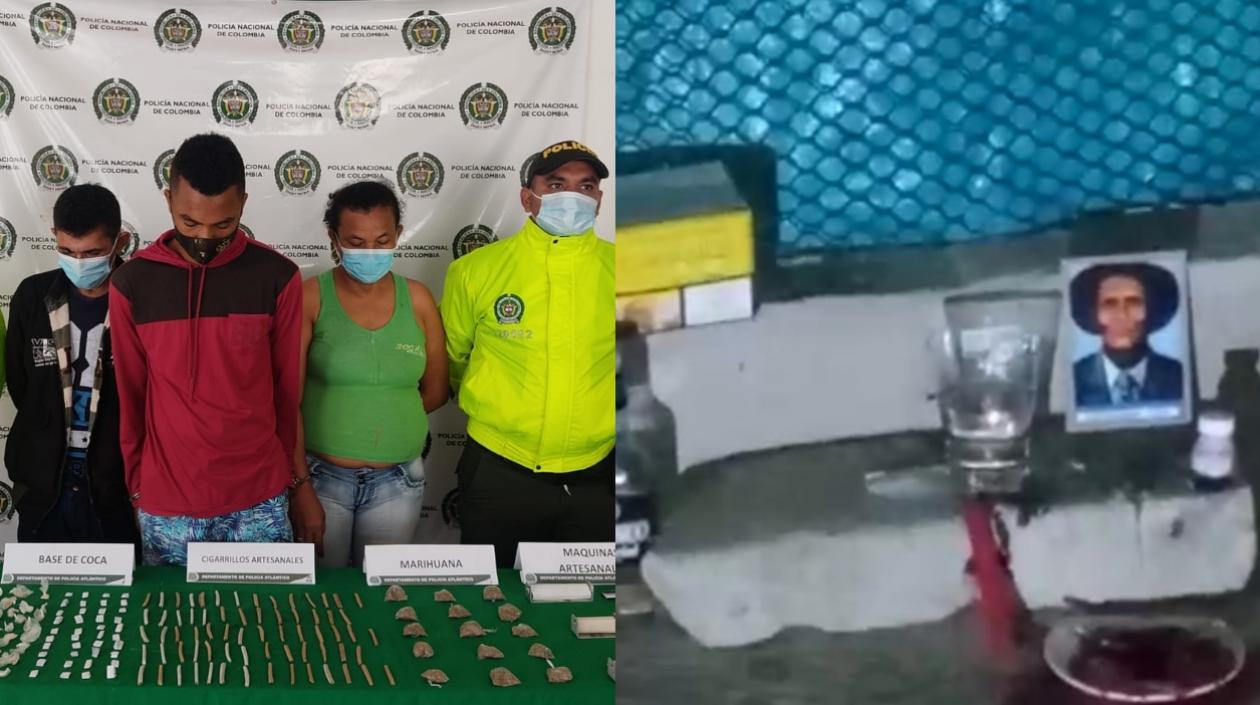 Los tres capturados y el altar. 