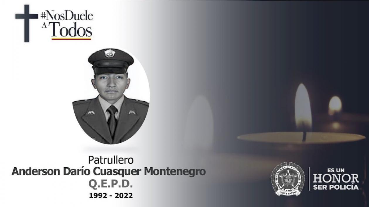 Anderson Cuasquer, el policia asesinado.