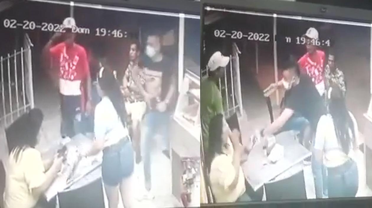 Momento en que ocurrió el atraco. 