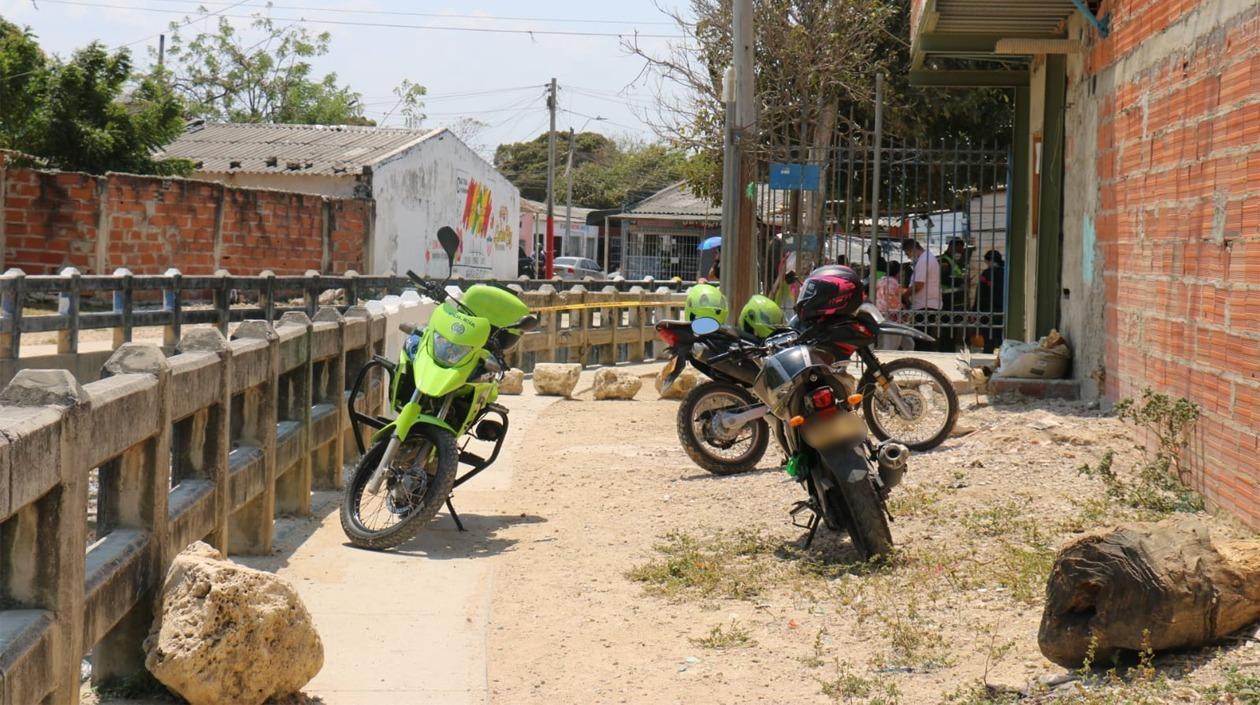 Lugar donde fue baleado el joven en el barrio La Paz. 