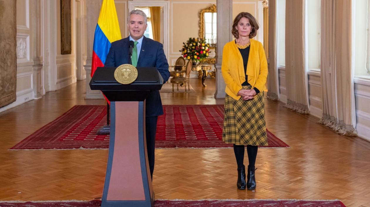 El Presidente Iván Duque y la Canciller Marta Lucía Ramírez.