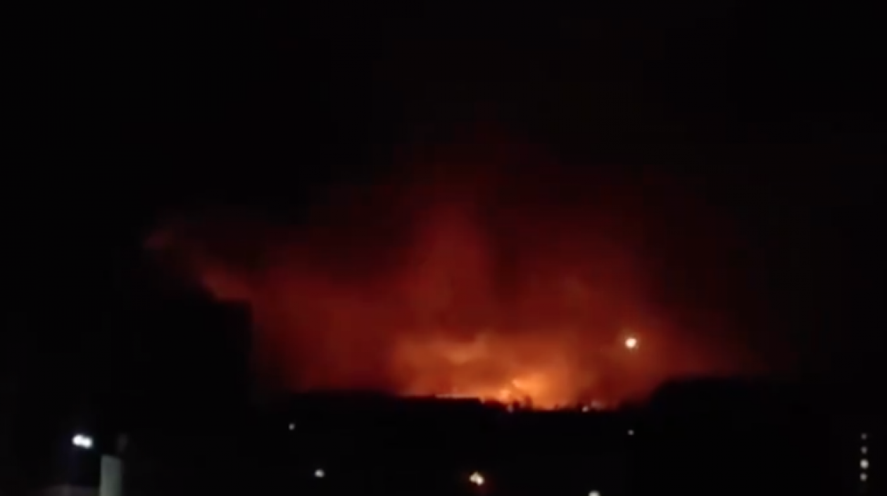 Imagen de las explosiones en Kiev.